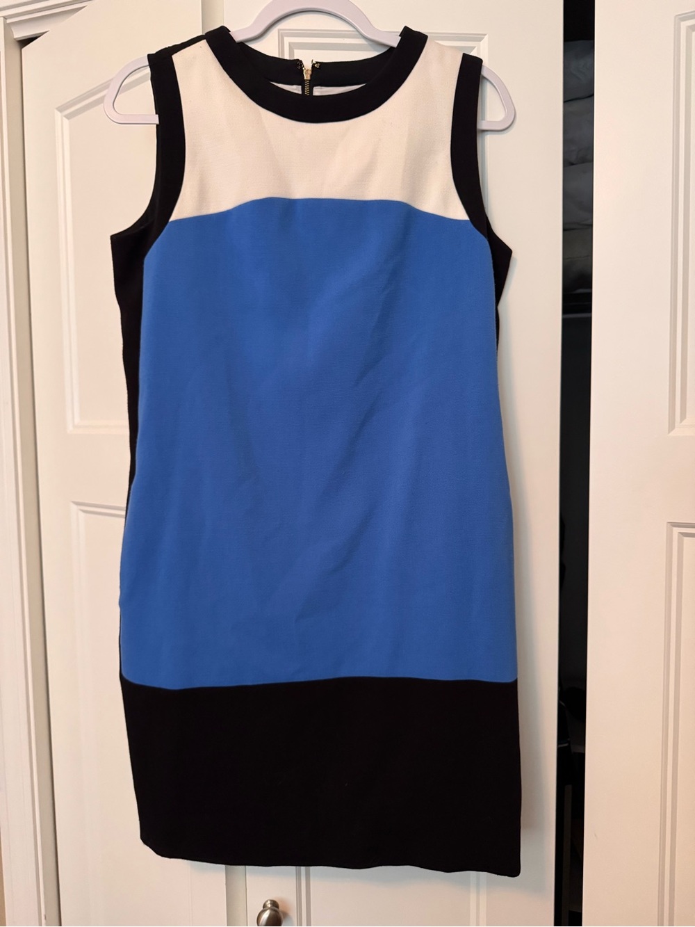 kate spade Colorblock Sleeveless Mini Dress in Blue, Black & White